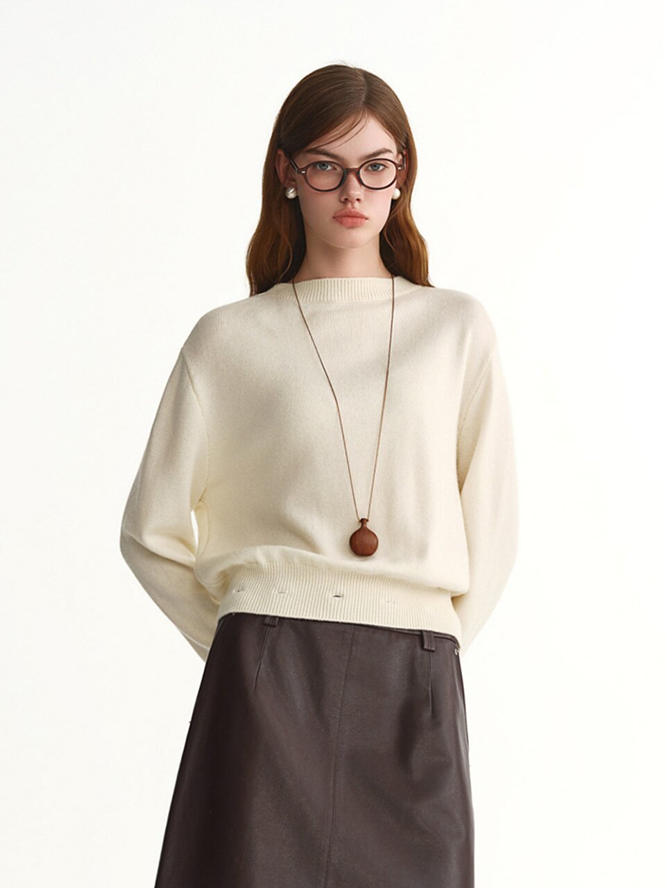 AR_Frill crew neck sweater_2color