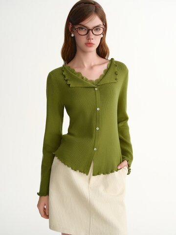 3/26예약배송_AR_Lace ruffle cardigan_3color