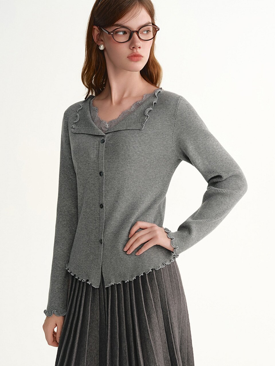 3/26예약배송_AR_Lace ruffle cardigan_3color
