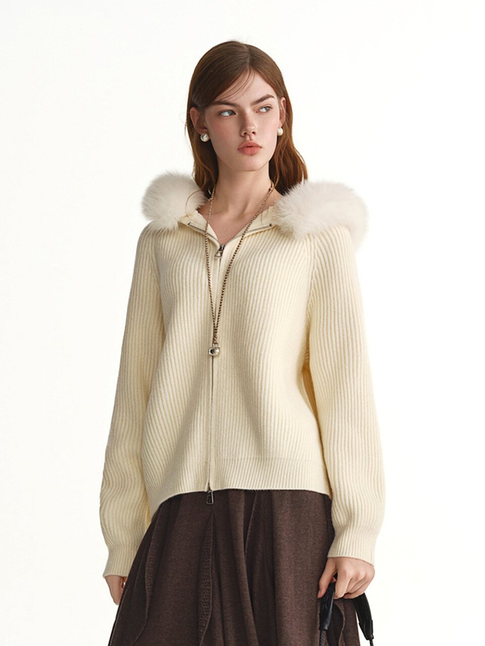 AR_Fur hooded zip-up_2color