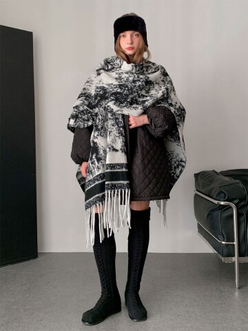 헤이즈 프린지 숄 (3colors)