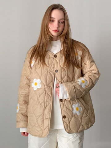 노카라 데이지 퀼팅 자켓 (3colors)