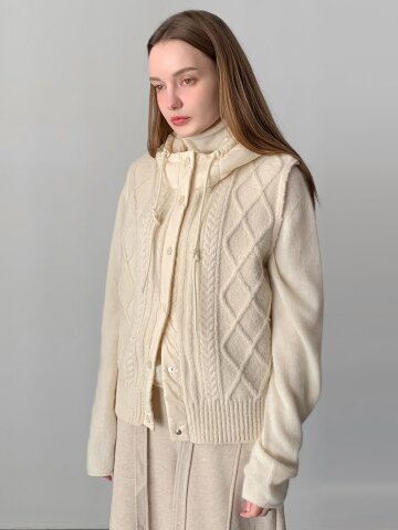 케이블 스냅 후드 베스트 (2colors)