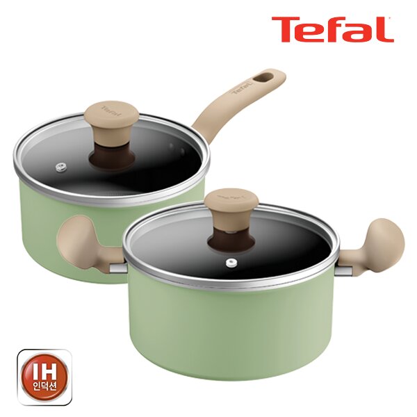 테팔 인덕션 티타늄 루아 냄비 2종 세트 (편수냄비 18cm + 양수냄비 20cm)