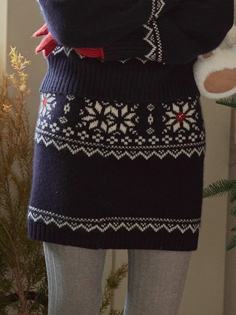 PM_Fair isle knit skirt