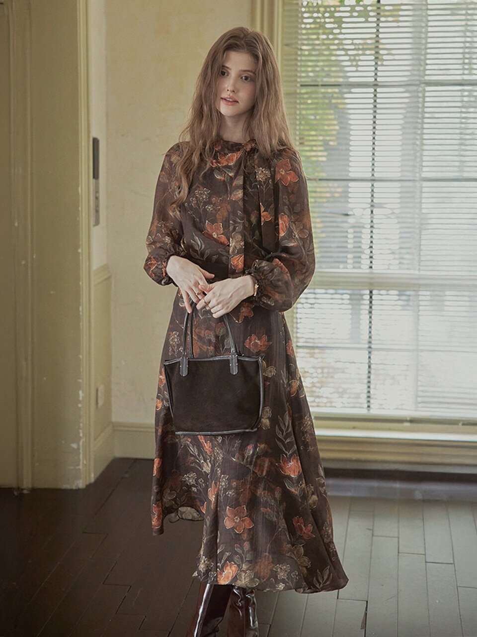 PM_Vintage flower ribbon dress