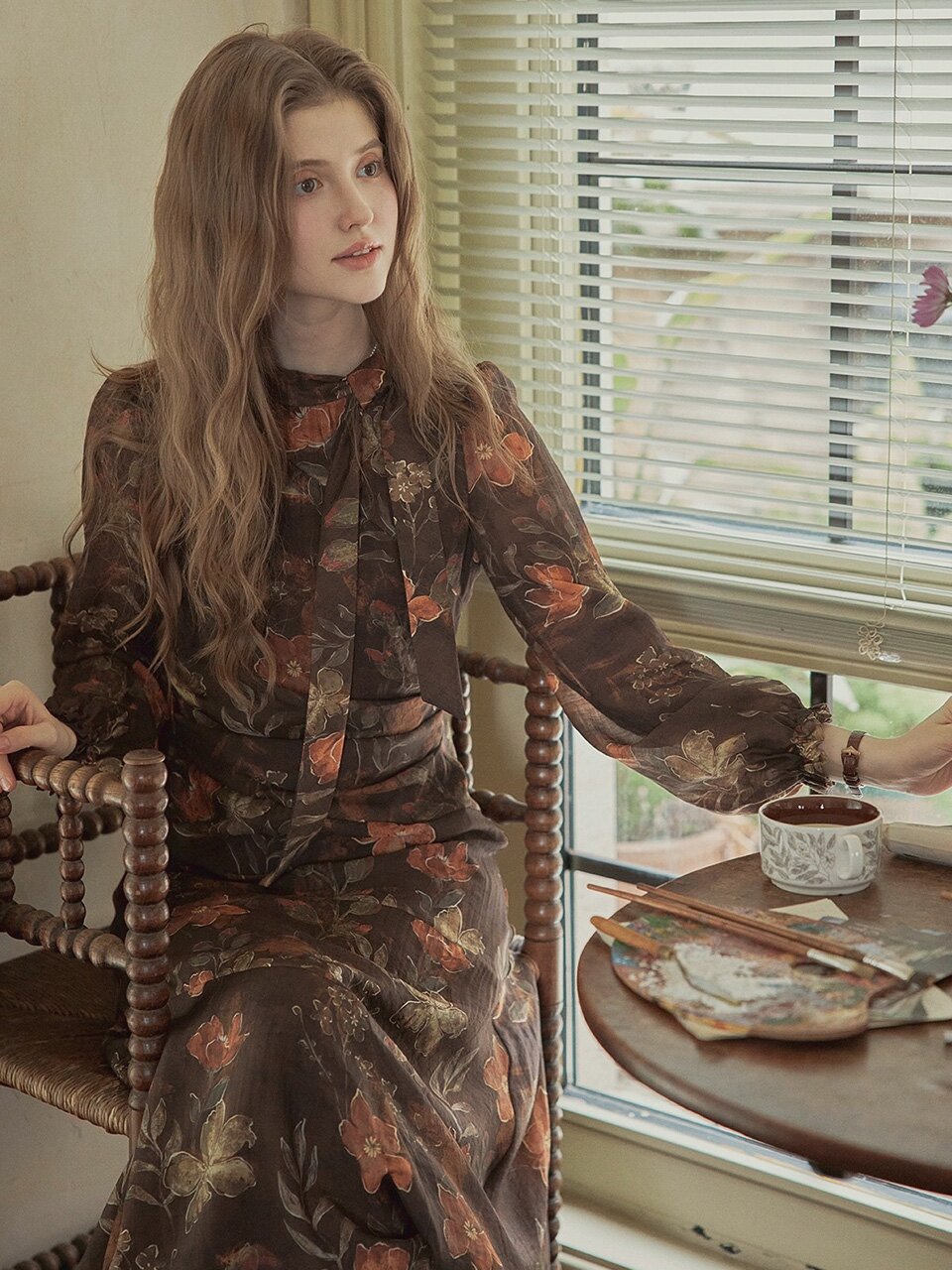 PM_Vintage flower ribbon dress
