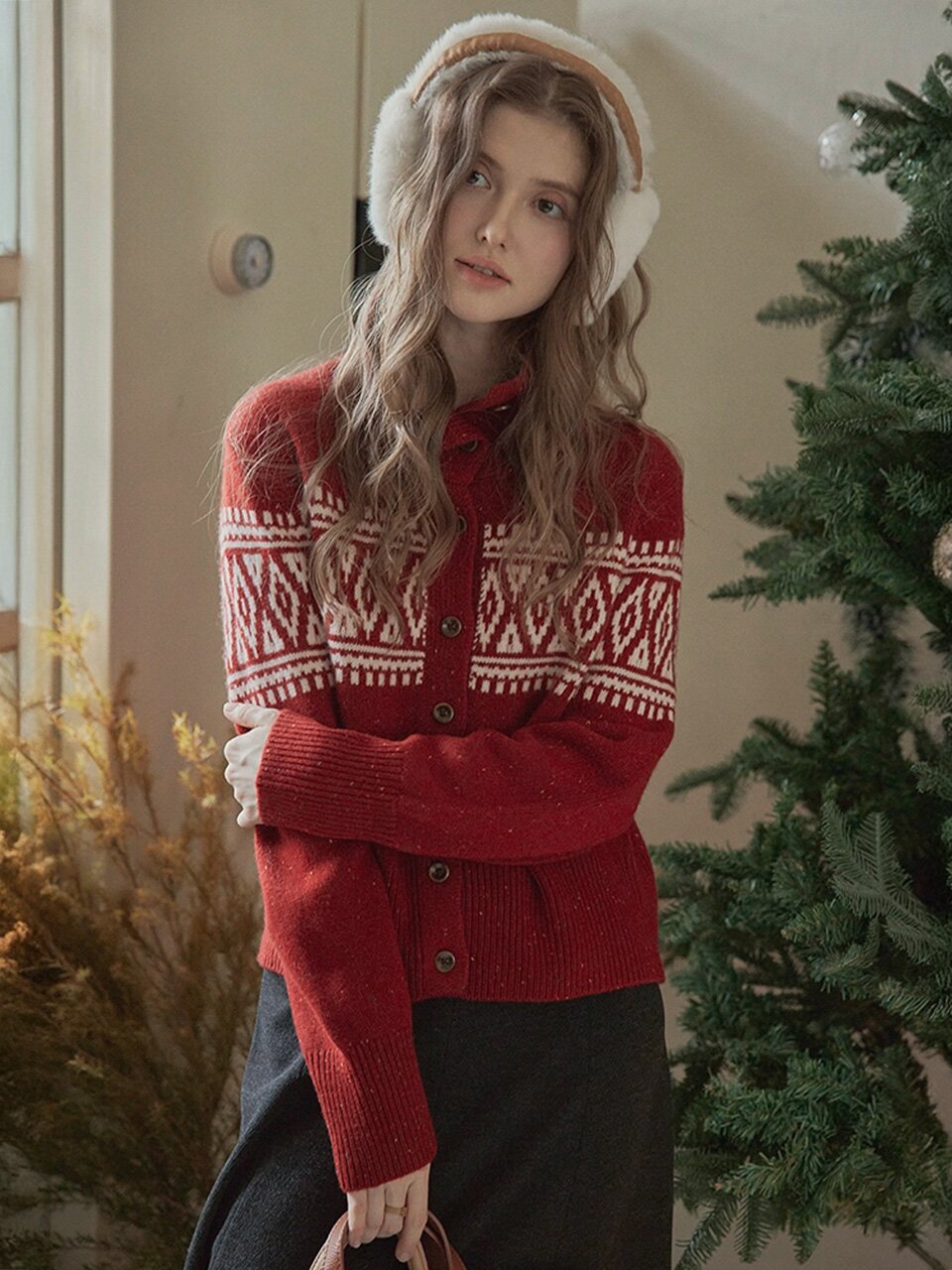 PM_Nordic collar cardigan_2color