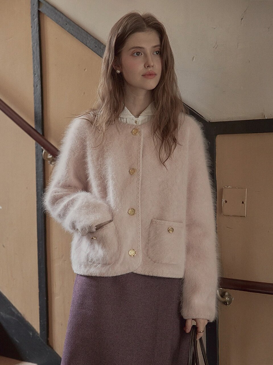 PM_Soft pink fluffy jacket
