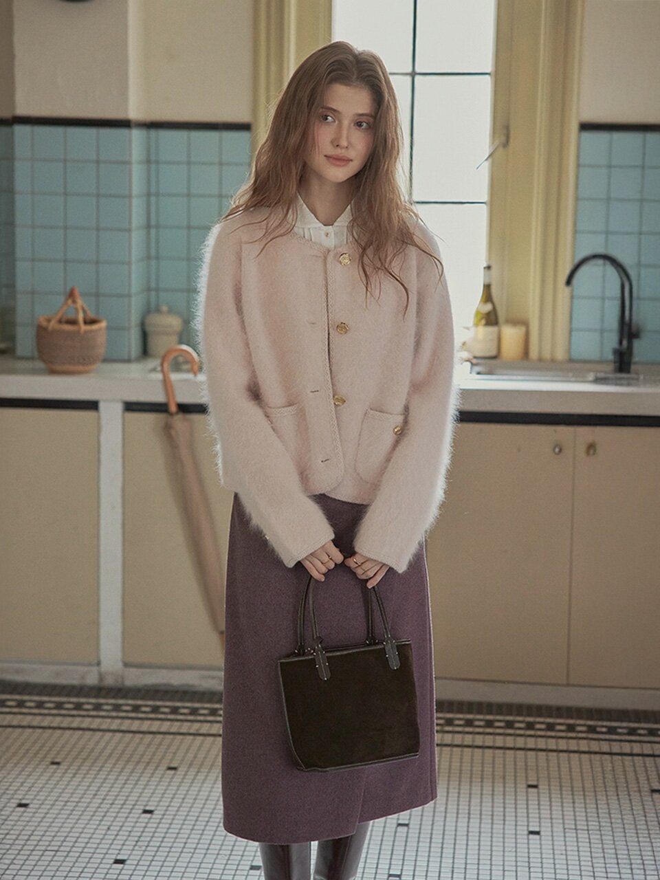 PM_Soft pink fluffy jacket