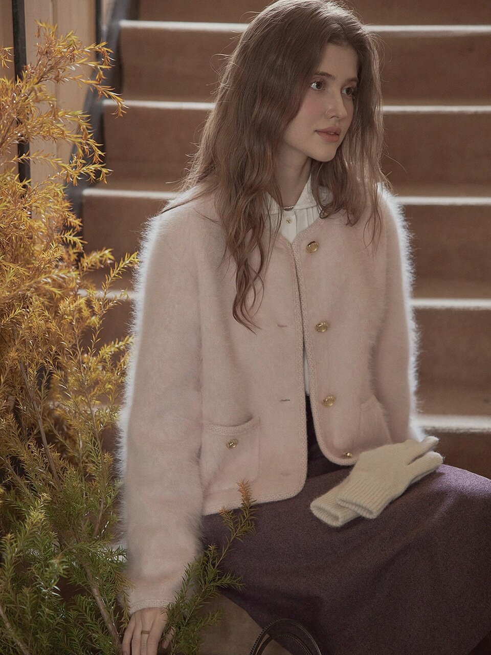 PM_Soft pink fluffy jacket