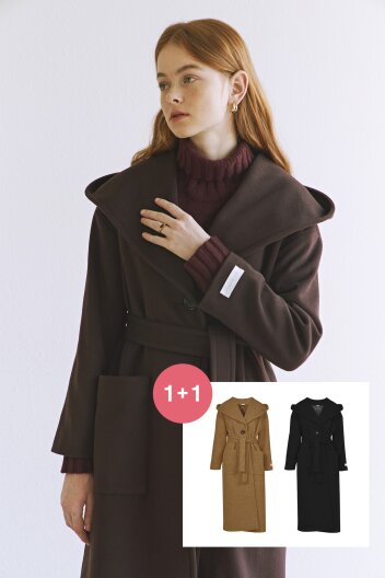 [100% 천연 이태리 소재 명품 코트] 1+1기획 AULA COAT BURGUNDY