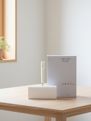 생활공작소 돌돌이 테이프 클리너 (본체+거치대+리필)