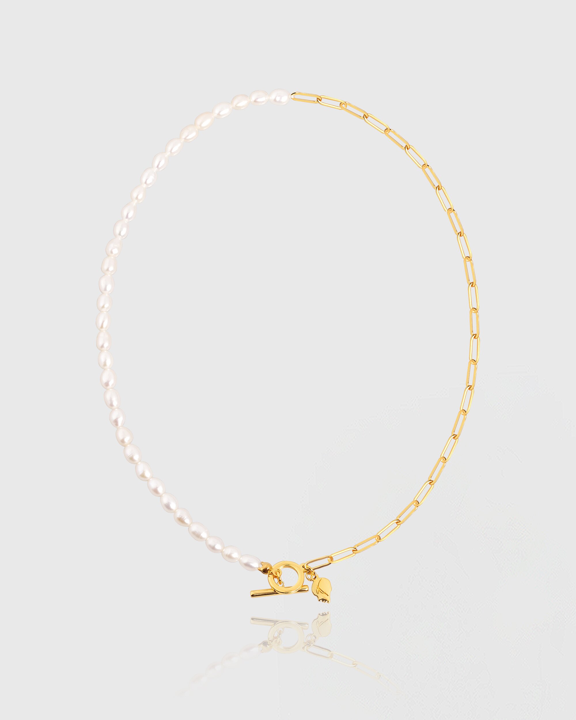 [컨젠] Modern Link Pearl Necklace 모던 링크 펄 네크리스