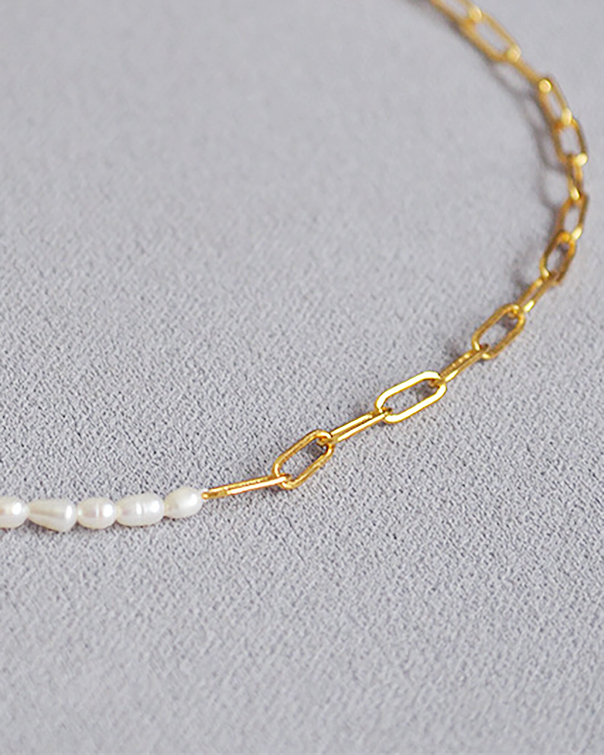 [컨젠] Modern Link Pearl Necklace 모던 링크 펄 네크리스