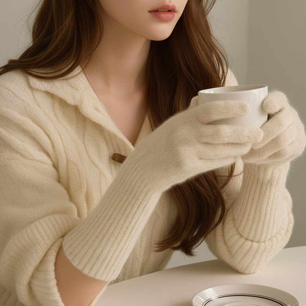 베라끄 방한 장갑 겨울 여성 니트 보송한 컬러 J305