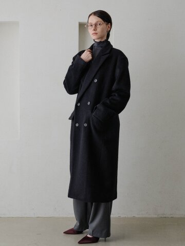 테일러드 울 롱 코트 블랙 [T54]