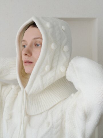 플러피 볼 바라클라바 아이보리 [T54]