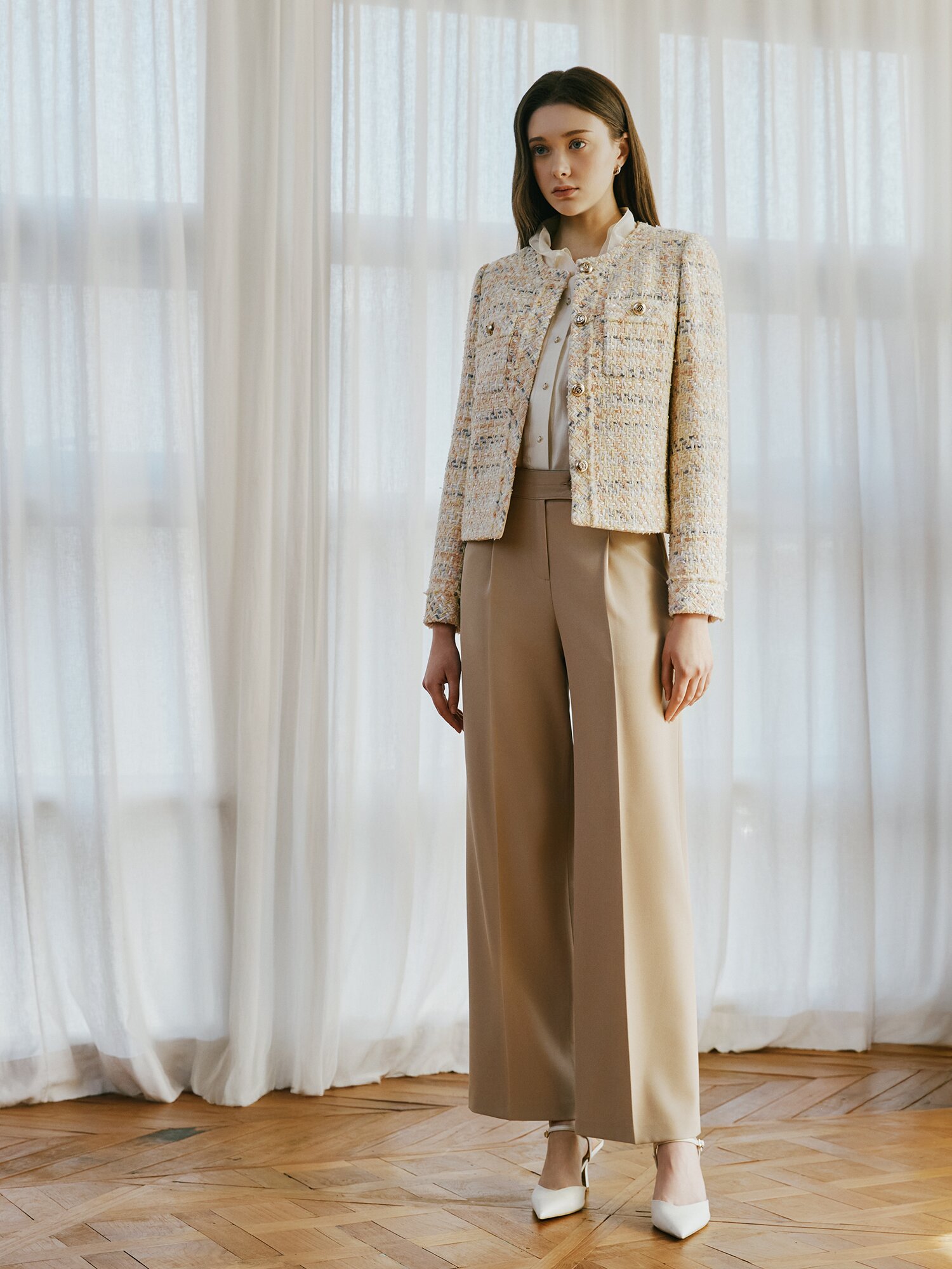 베이식 핀턱 슬랙스 팬츠 (BEIGE)