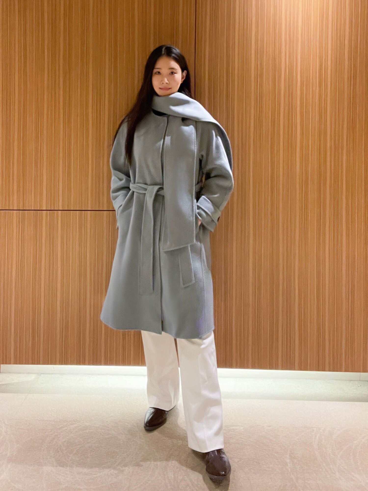 울 앙고라 핸드메이드 코트 (LIGHT BLUE)