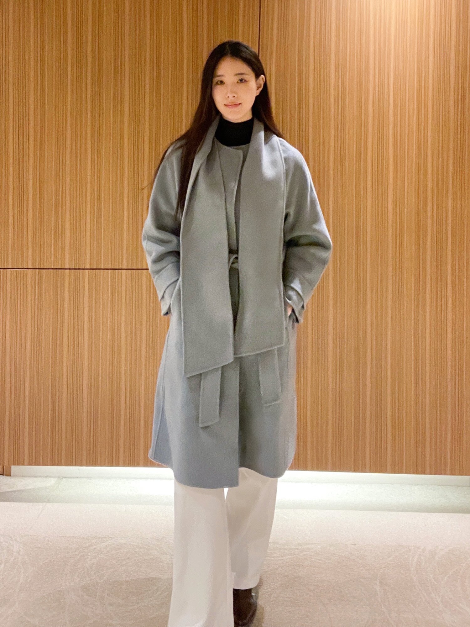 울 앙고라 핸드메이드 코트 (LIGHT BLUE)