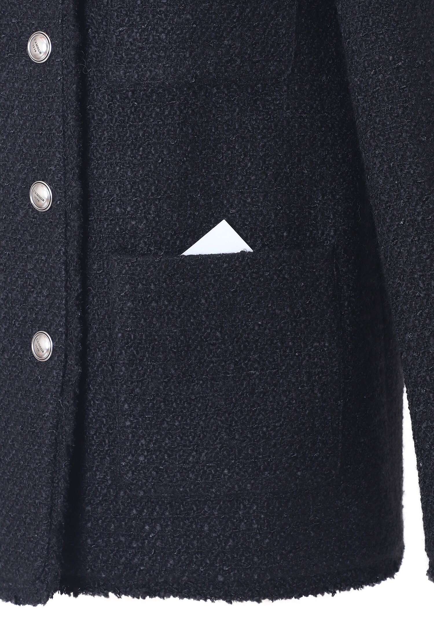 울 블렌드 멀티 포켓 트위드 재킷 (BLACK)