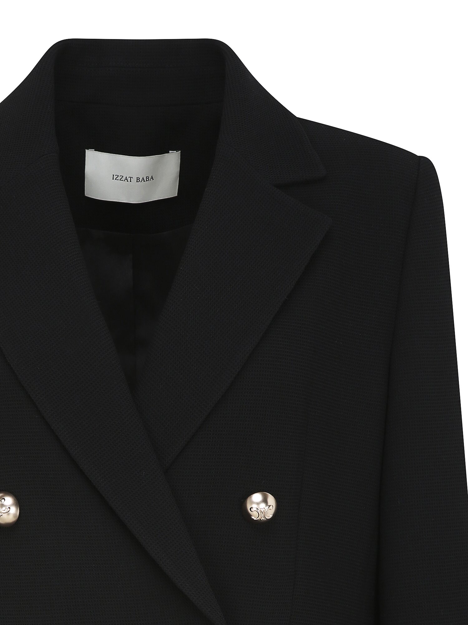 버튼 더블 브레스티드 재킷 (BLACK)