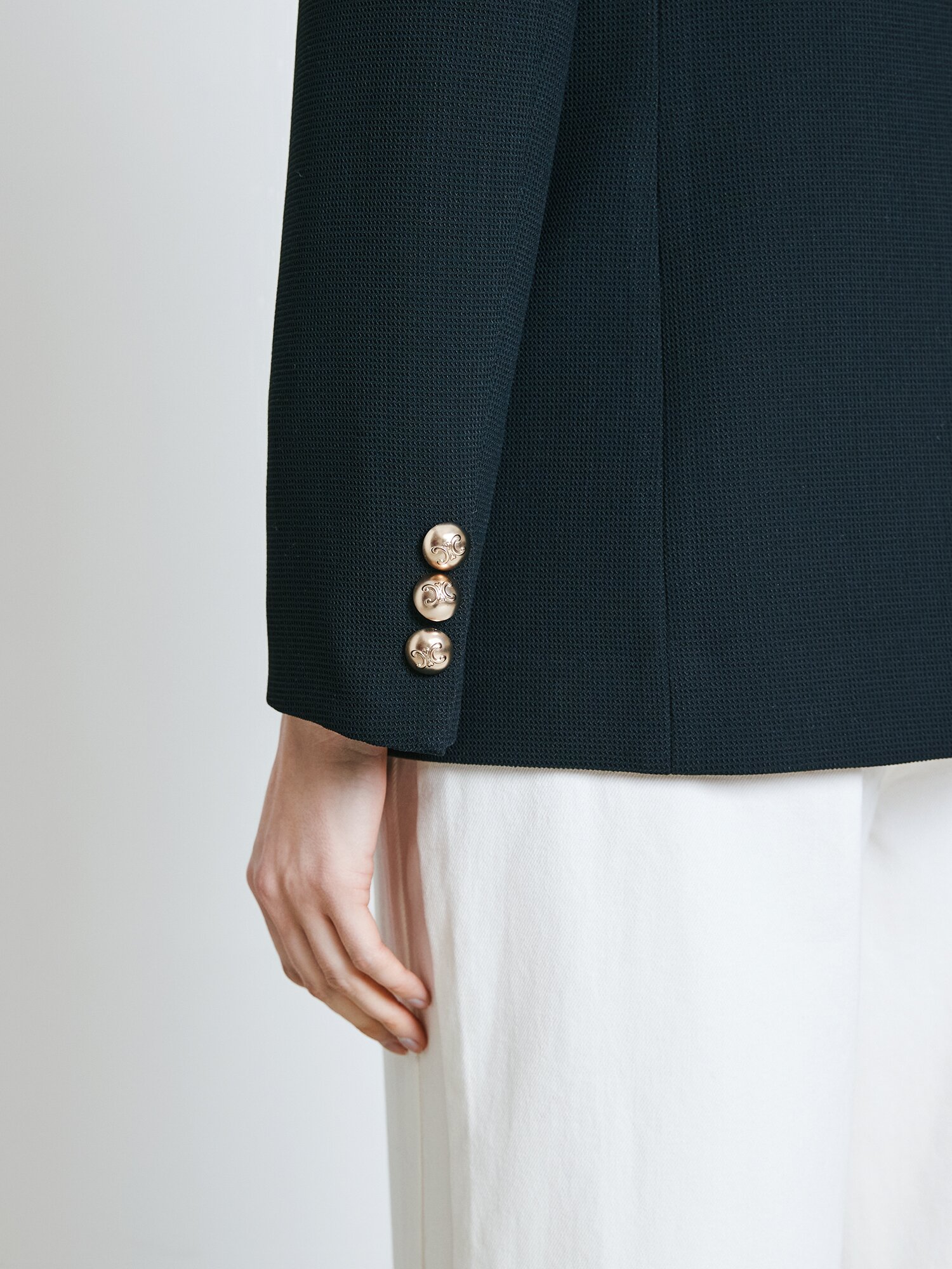 버튼 더블 브레스티드 재킷 (BLACK)