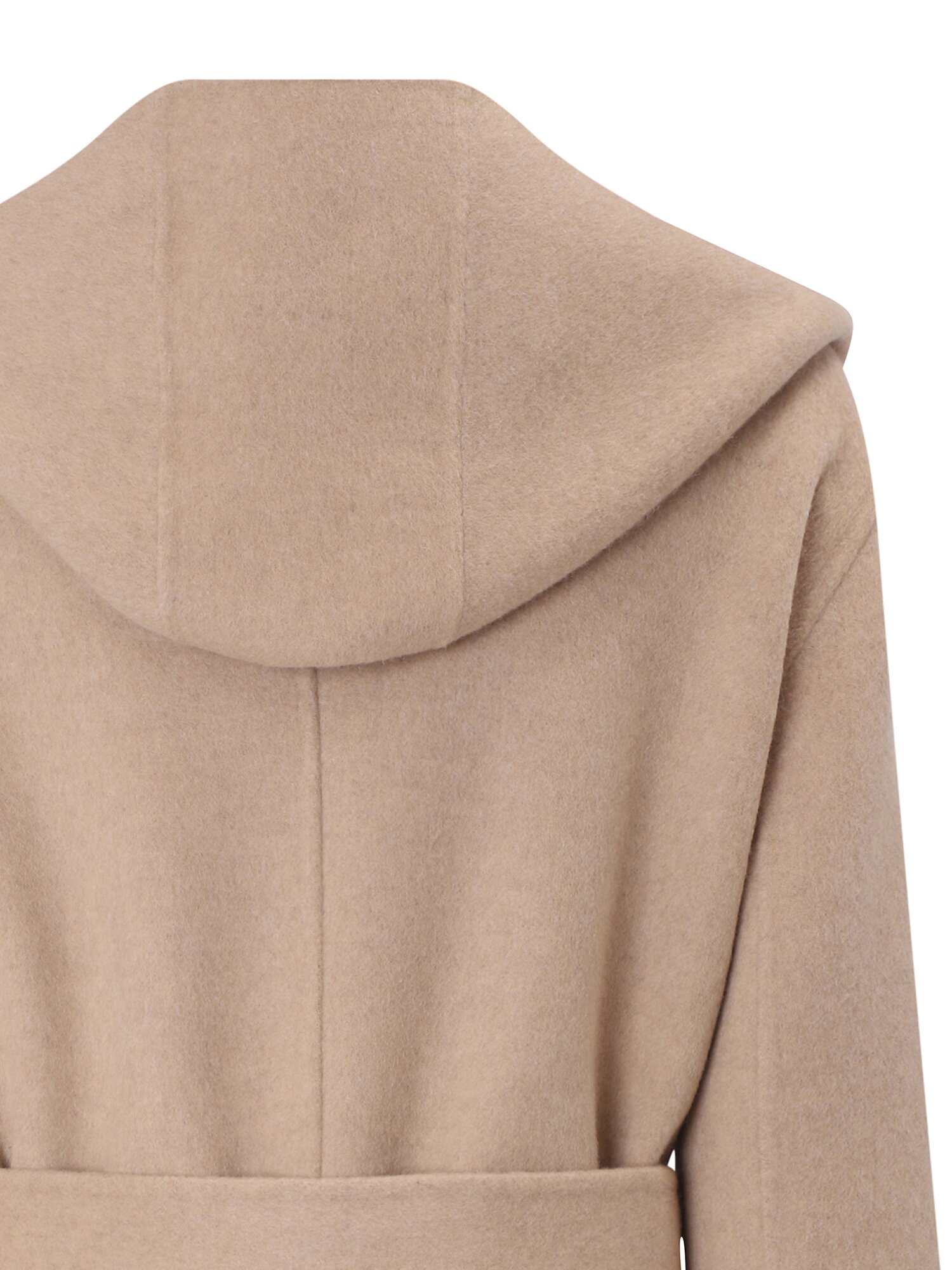 울 캐시미어 숄 후드 핸드메이드 코트 (LIGHT BEIGE)