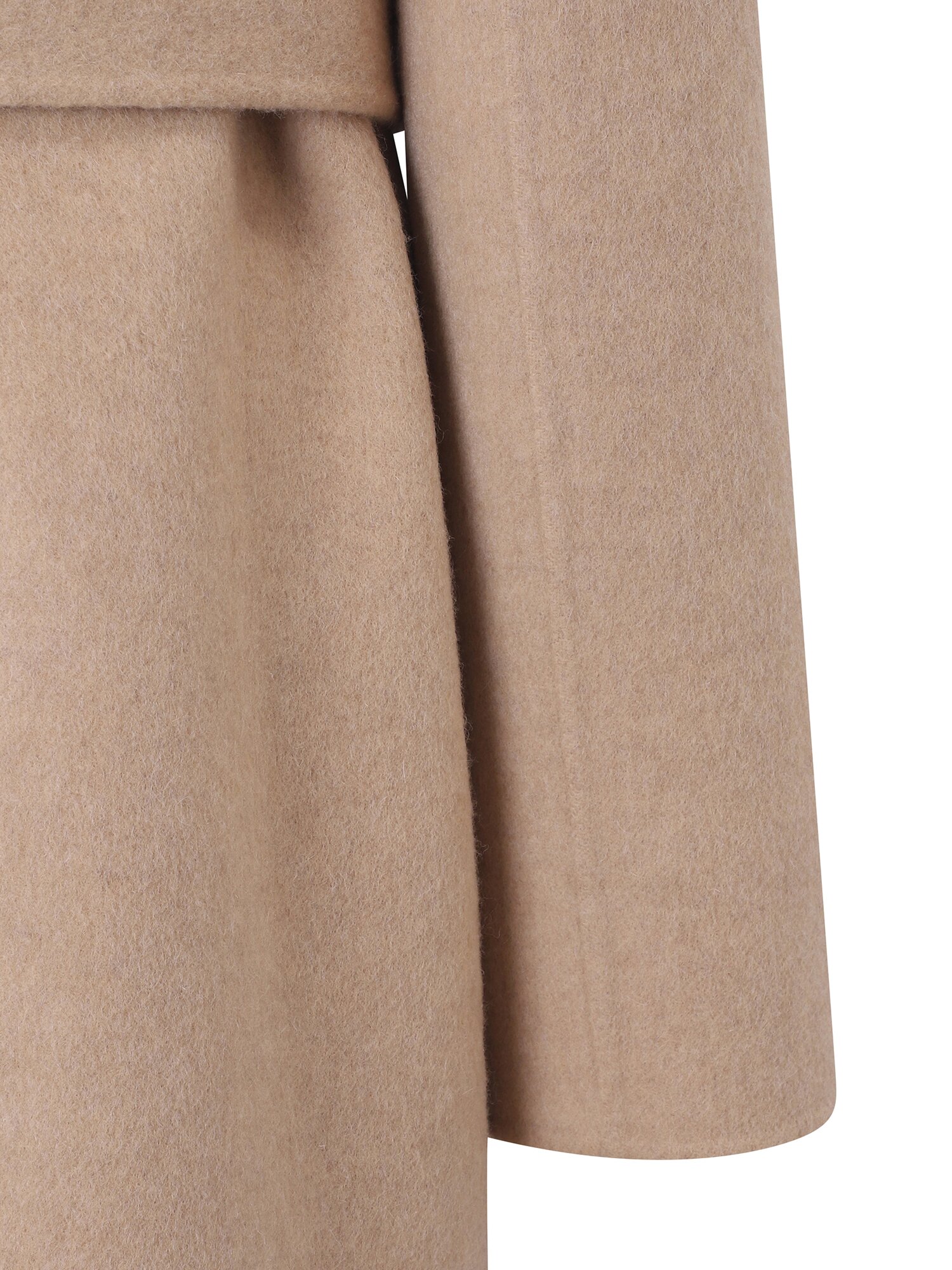 울 캐시미어 숄 후드 핸드메이드 코트 (LIGHT BEIGE)