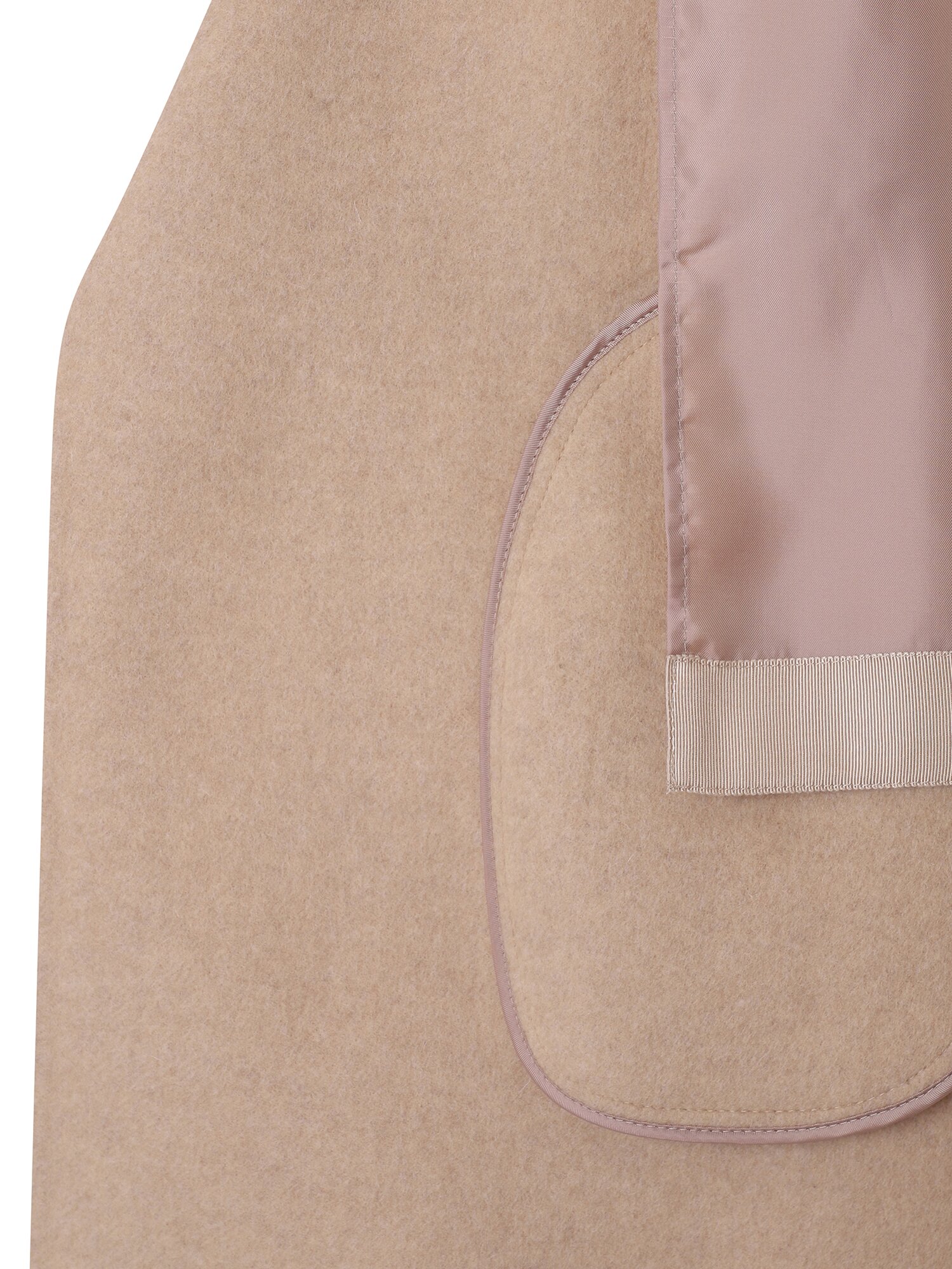 울 캐시미어 숄 후드 핸드메이드 코트 (LIGHT BEIGE)