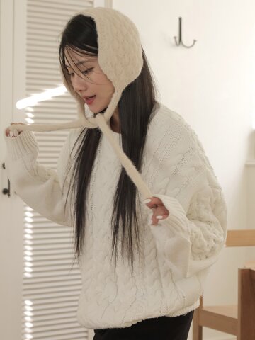 포근 니트 귀도리 방한 귀마개 이어워머