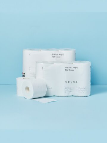 1+1 생활공작소 3겹 두루마리 롤 화장지 27m x 6롤