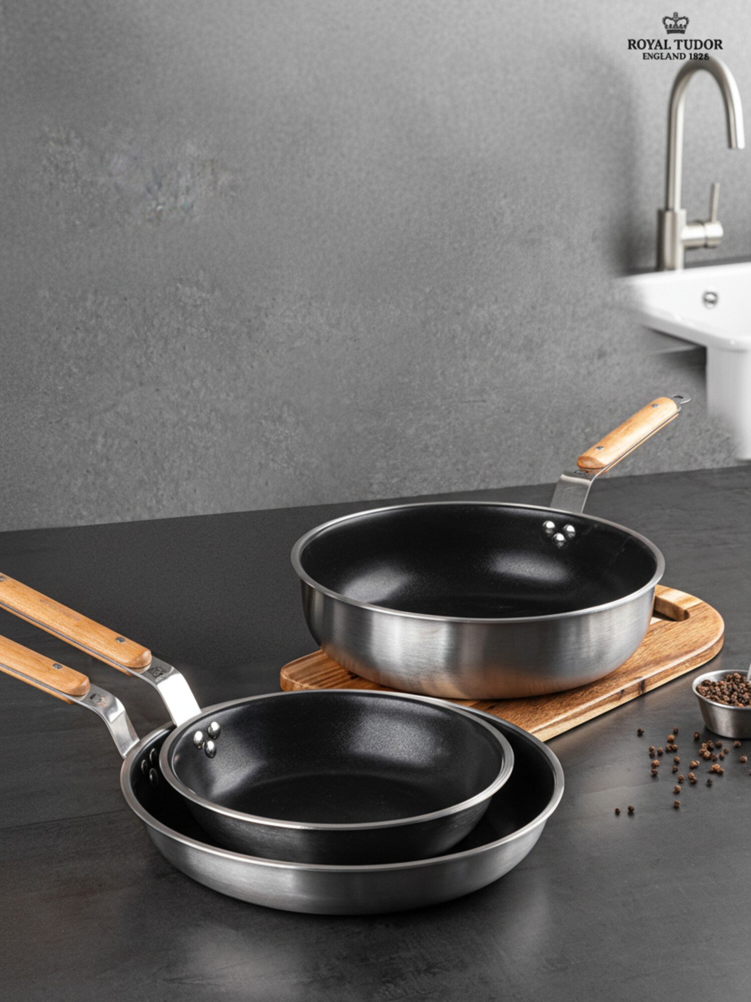 로얄튜더 리버티 통3중 논스틱 후라이팬 3종 택 22cm,28cm,소테28cm