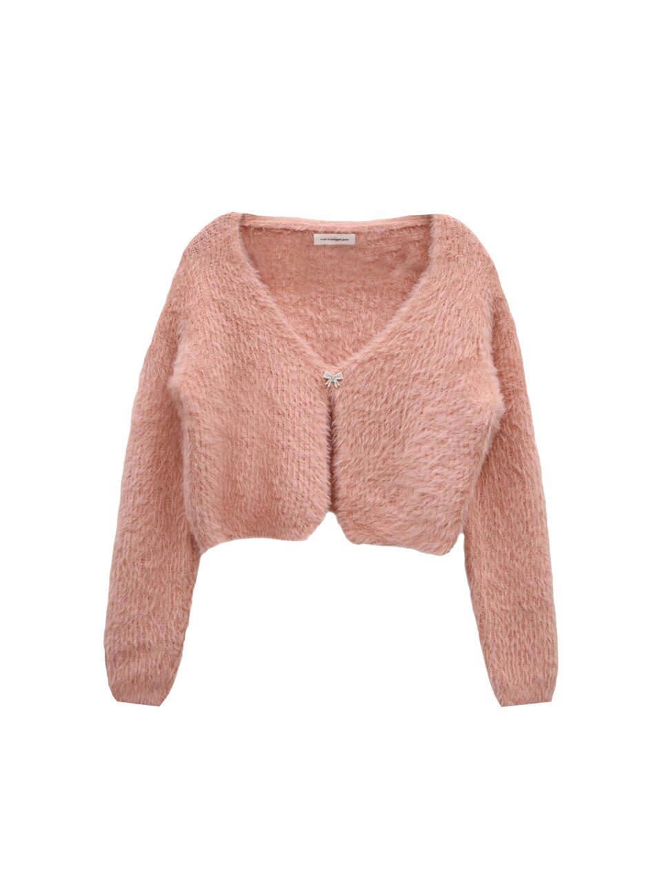 FUZZY RIBBON-FIXED BOLERO_PINK