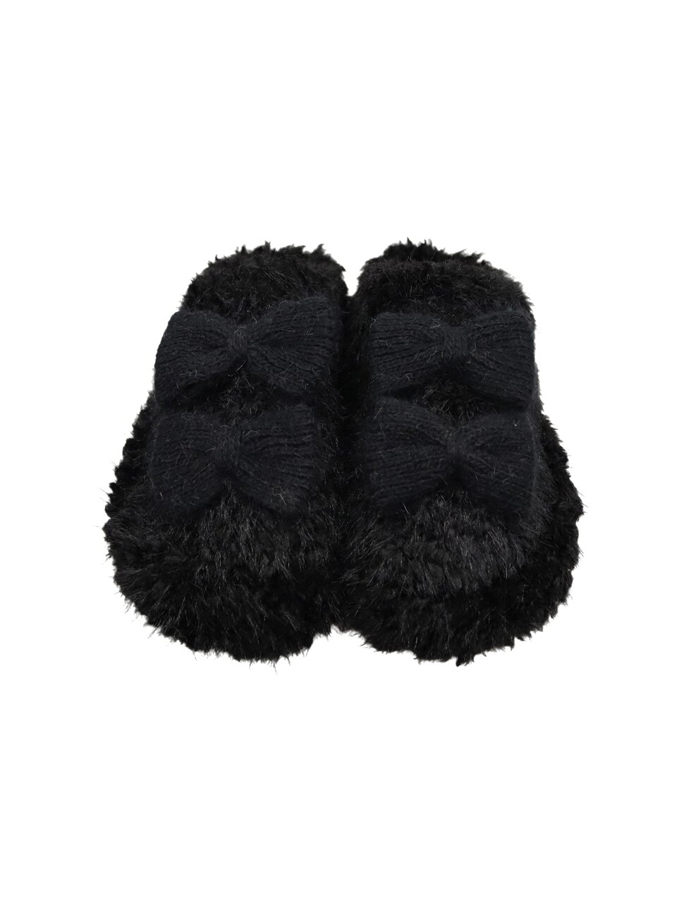 SNOW RIBBON WARM MULES_BLACK