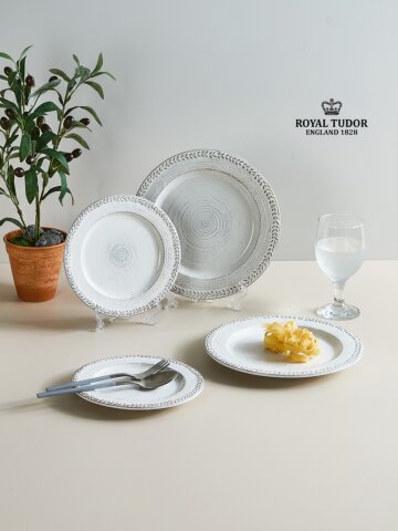 로얄튜더 핸드메이드 엘리자베스 도자기 접시 4p