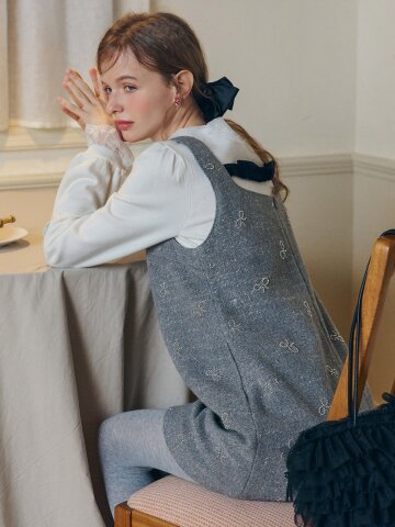 Cest_Bow woolen sleeveless dress