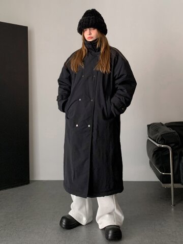 하이넥 패딩 롱 야상 (2colors)