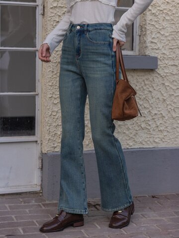 DA_Minimalist fleece slim jeans_2color