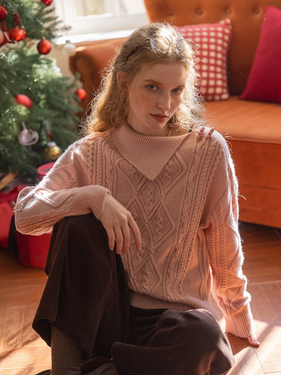 DA_Cable french pullover knit_2color