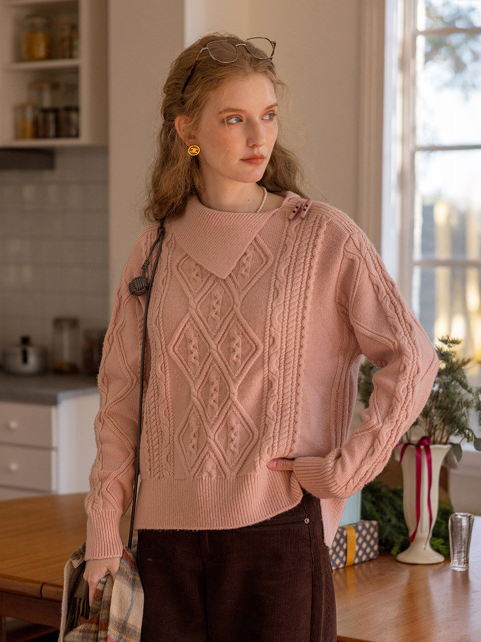 DA_Cable french pullover knit_2color