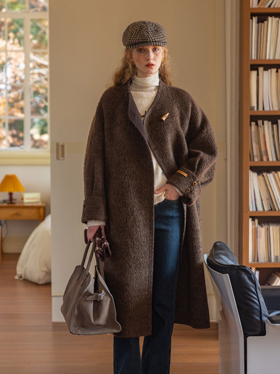 DA_Tweed scarf silhouette coat