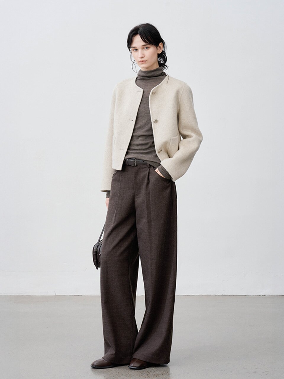TG_One tuck balloon pants_BROWN