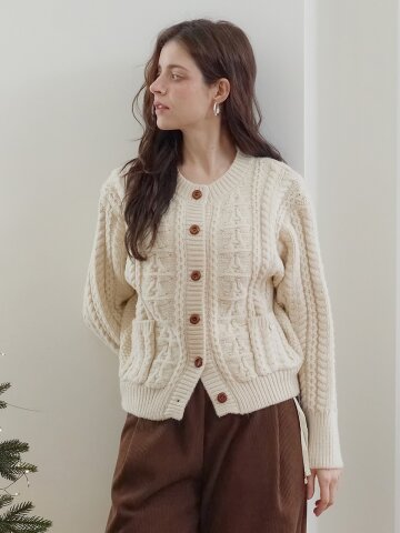 [메종르하르] 위드 리본 니트 가디건 4color