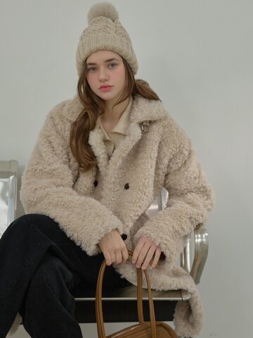 Moi shearing mustang coat - Beige