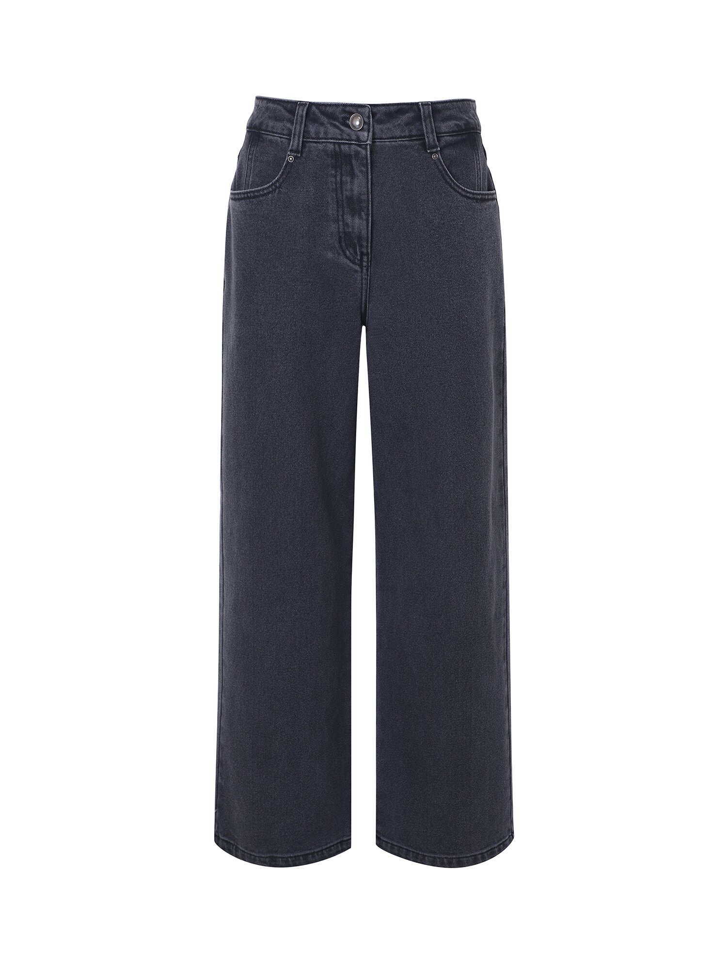 워싱 와이드핏 데님팬츠 (DARK GREY)