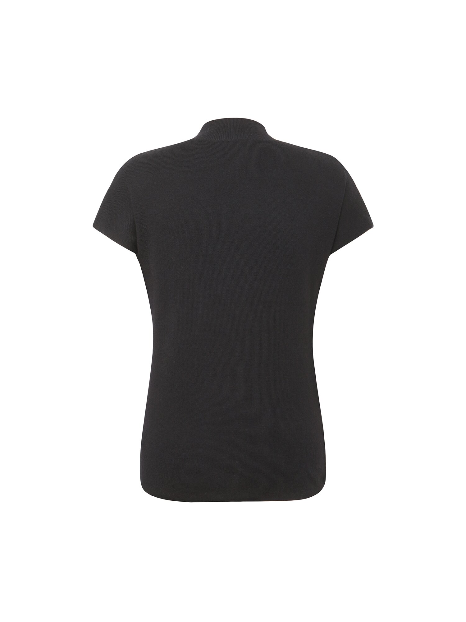 하프 슬리브 미들넥 풀오버 니트 (BLACK)