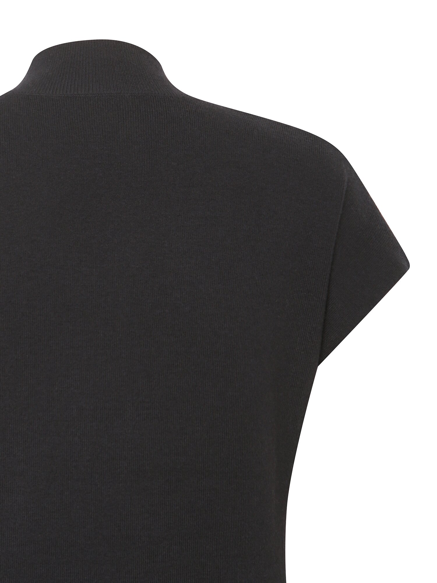 하프 슬리브 미들넥 풀오버 니트 (BLACK)