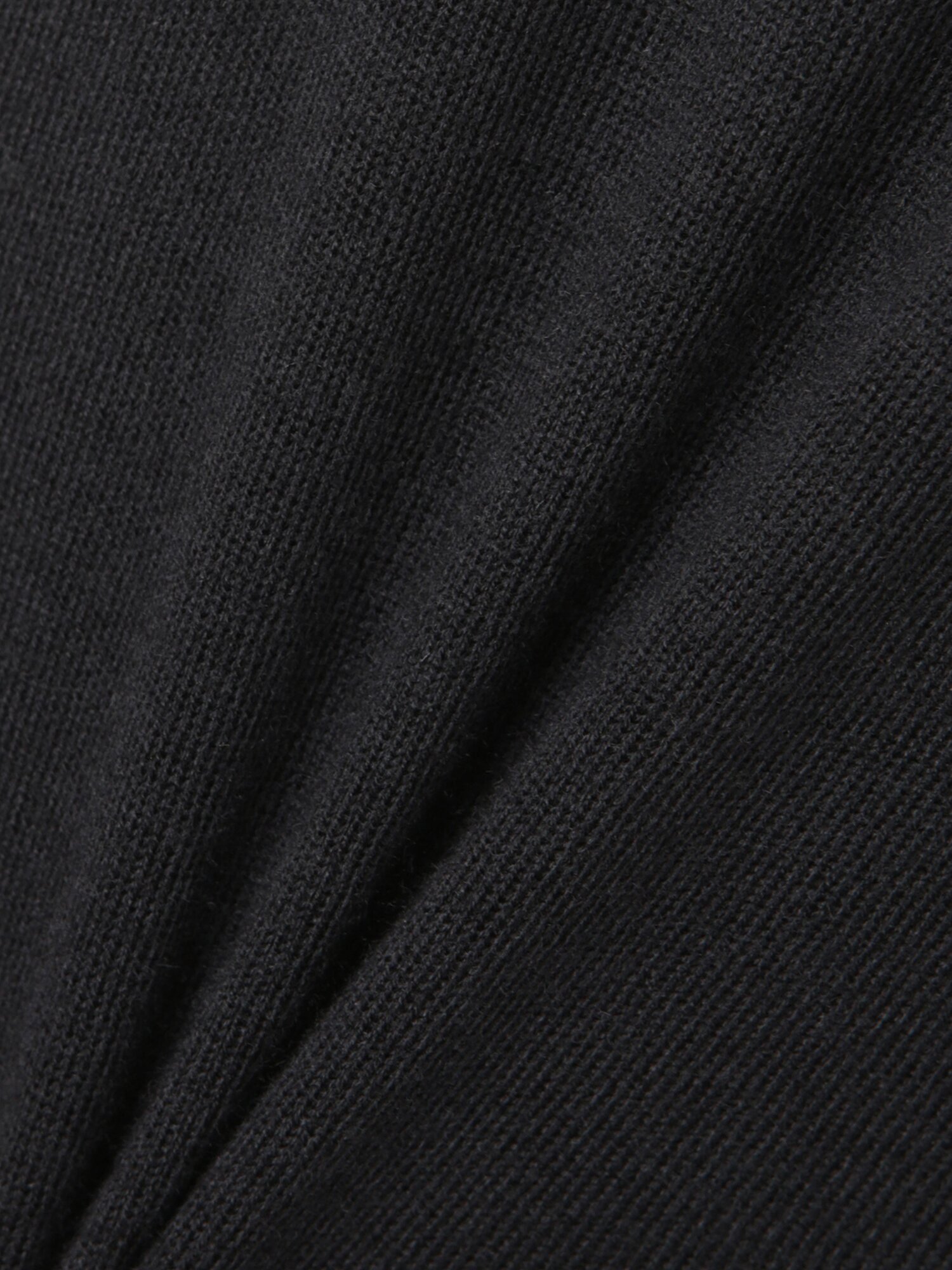 하프 슬리브 미들넥 풀오버 니트 (BLACK)